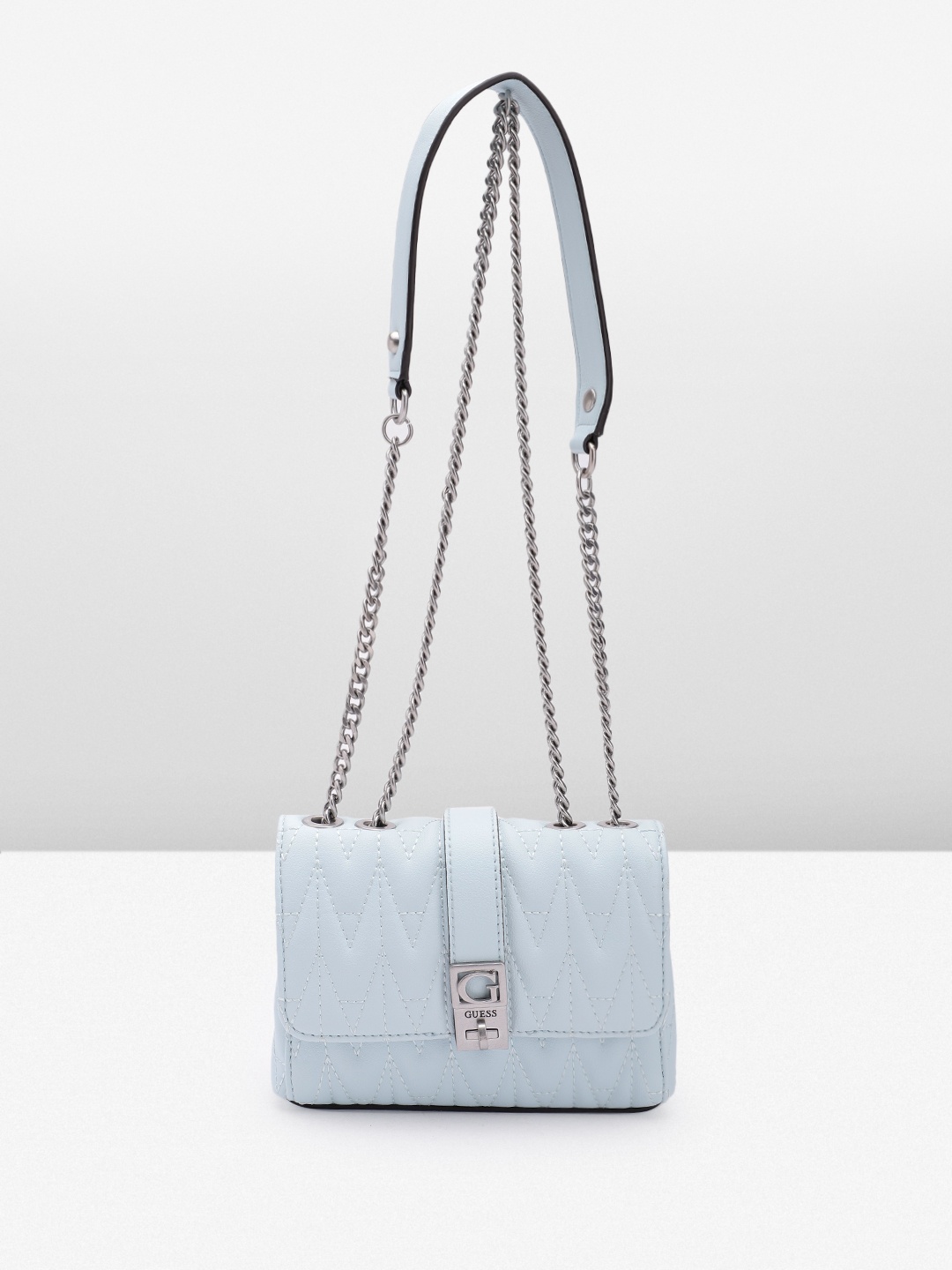 

GUESS Quilted Detail Structured Shoulder Bag, Blue