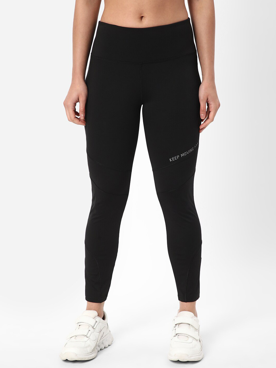 

R&B Ankle Length Sports Tights, Black