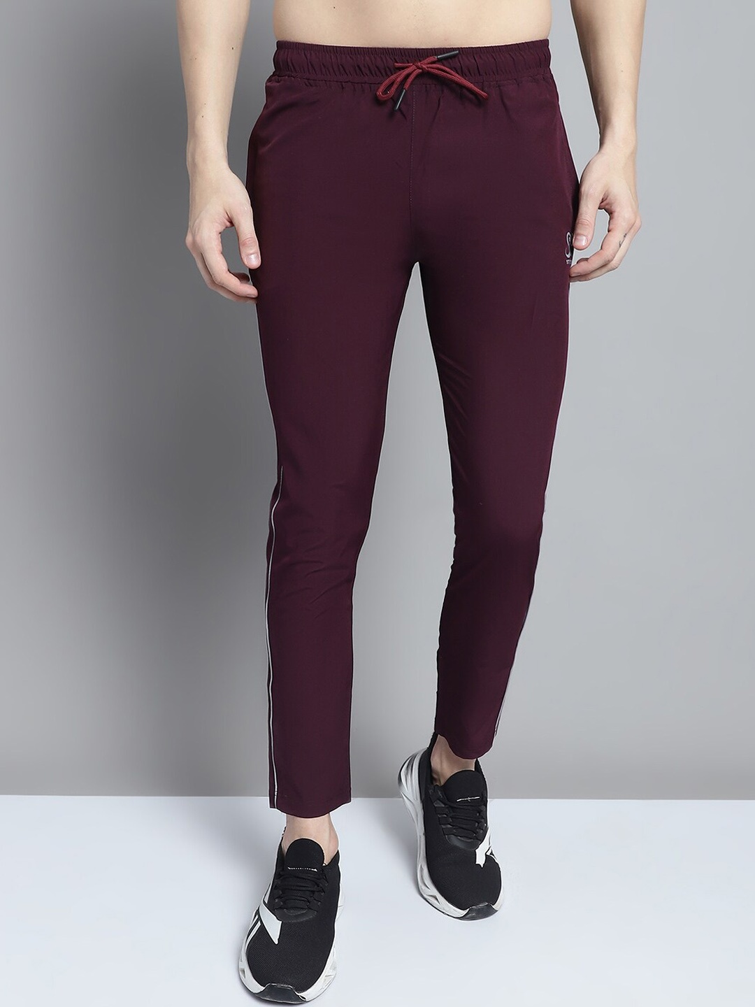 

9ty3ree Men Mid-Rise Straight Fit Track Pants, Maroon