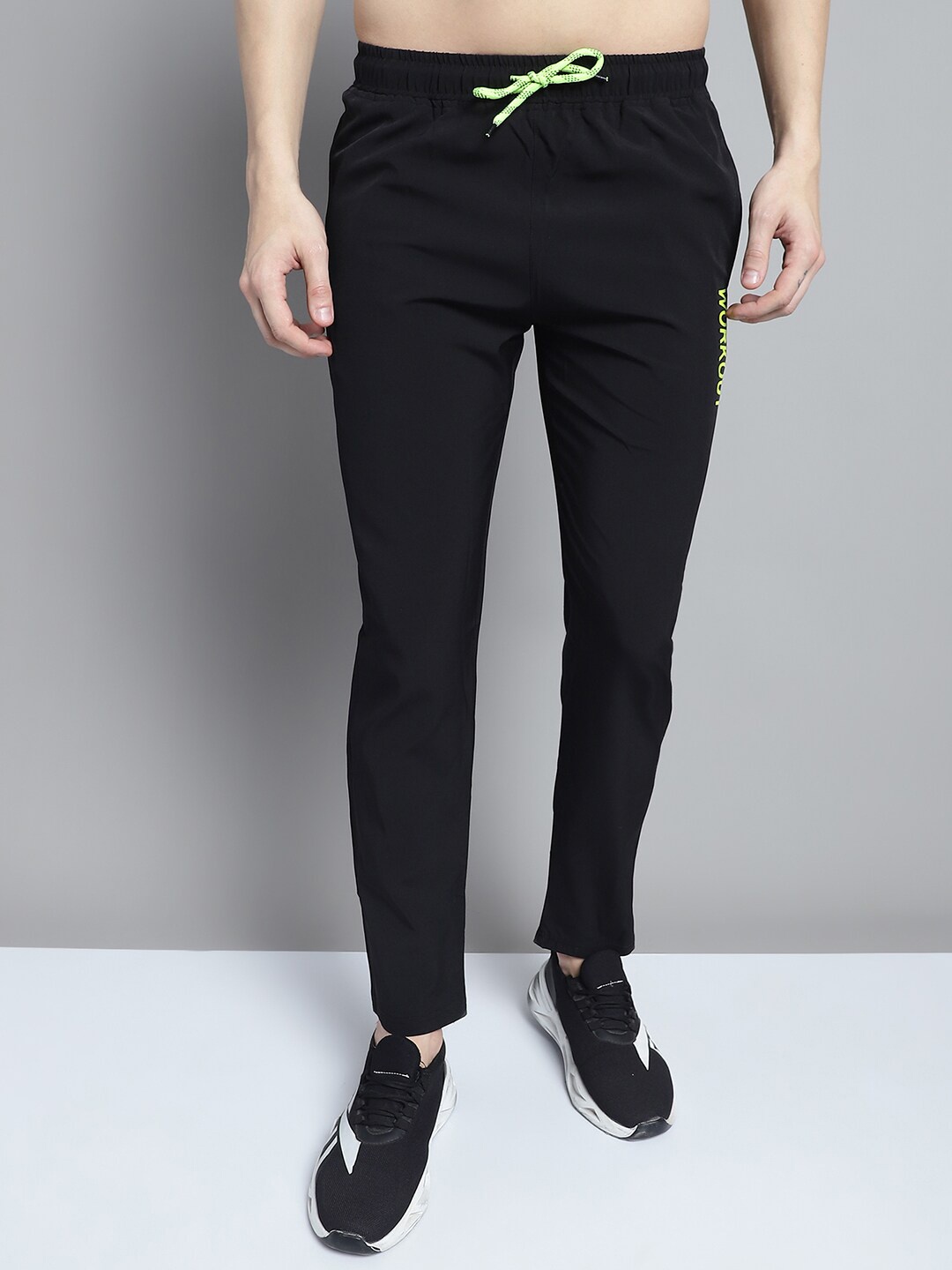 

9ty3ree Men Straight Fit Sports Track Pants, Black