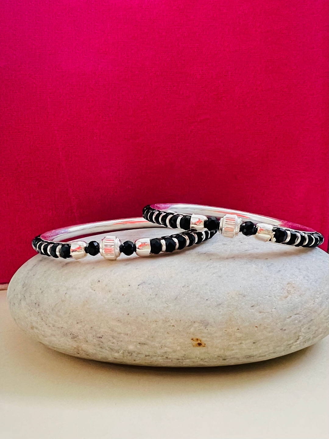 

Arte Jewels Set Of 2 Baby Bangle, Silver