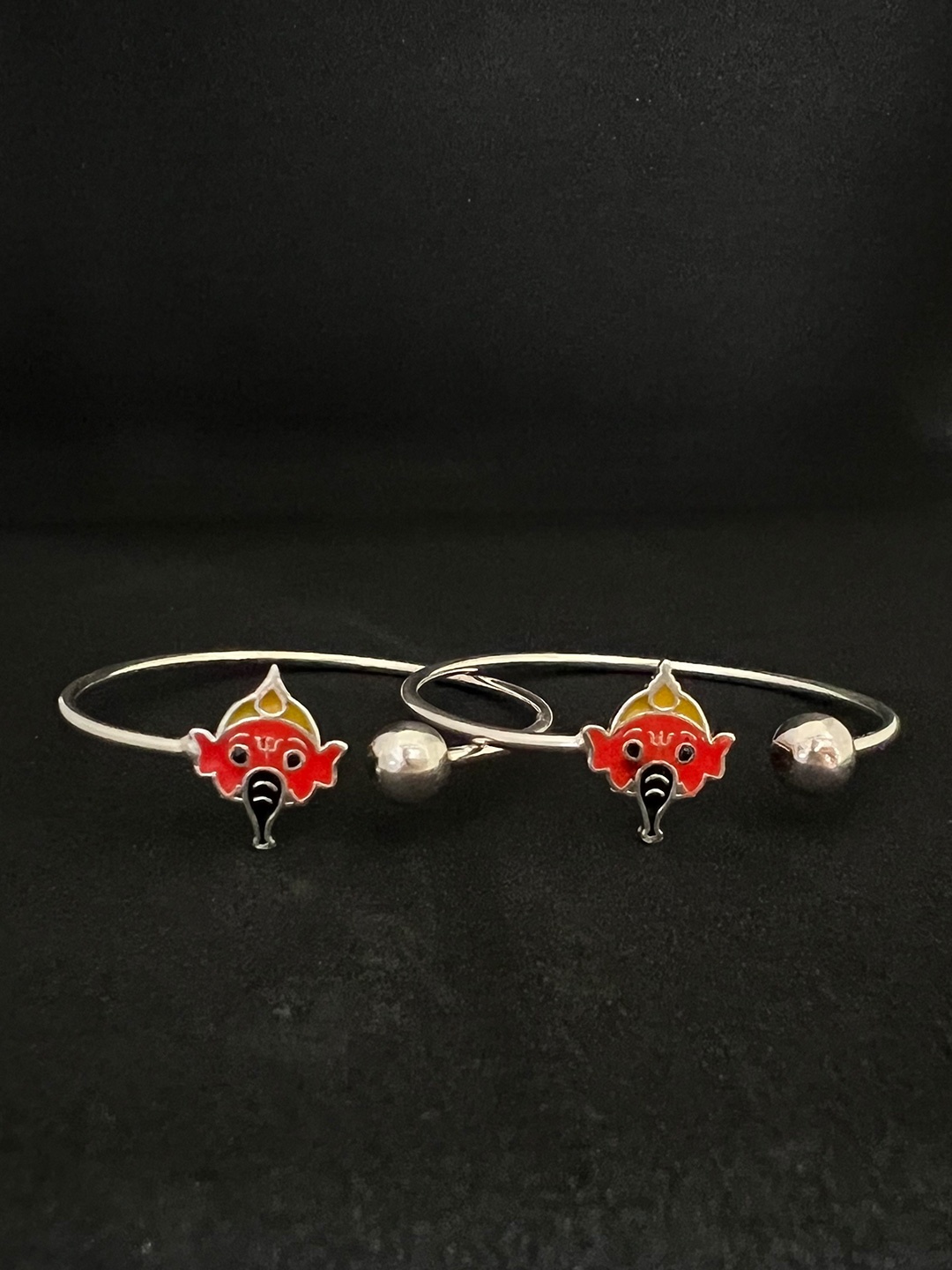

Arte Jewels Kids Set Of 2 Silver Charm Bangles