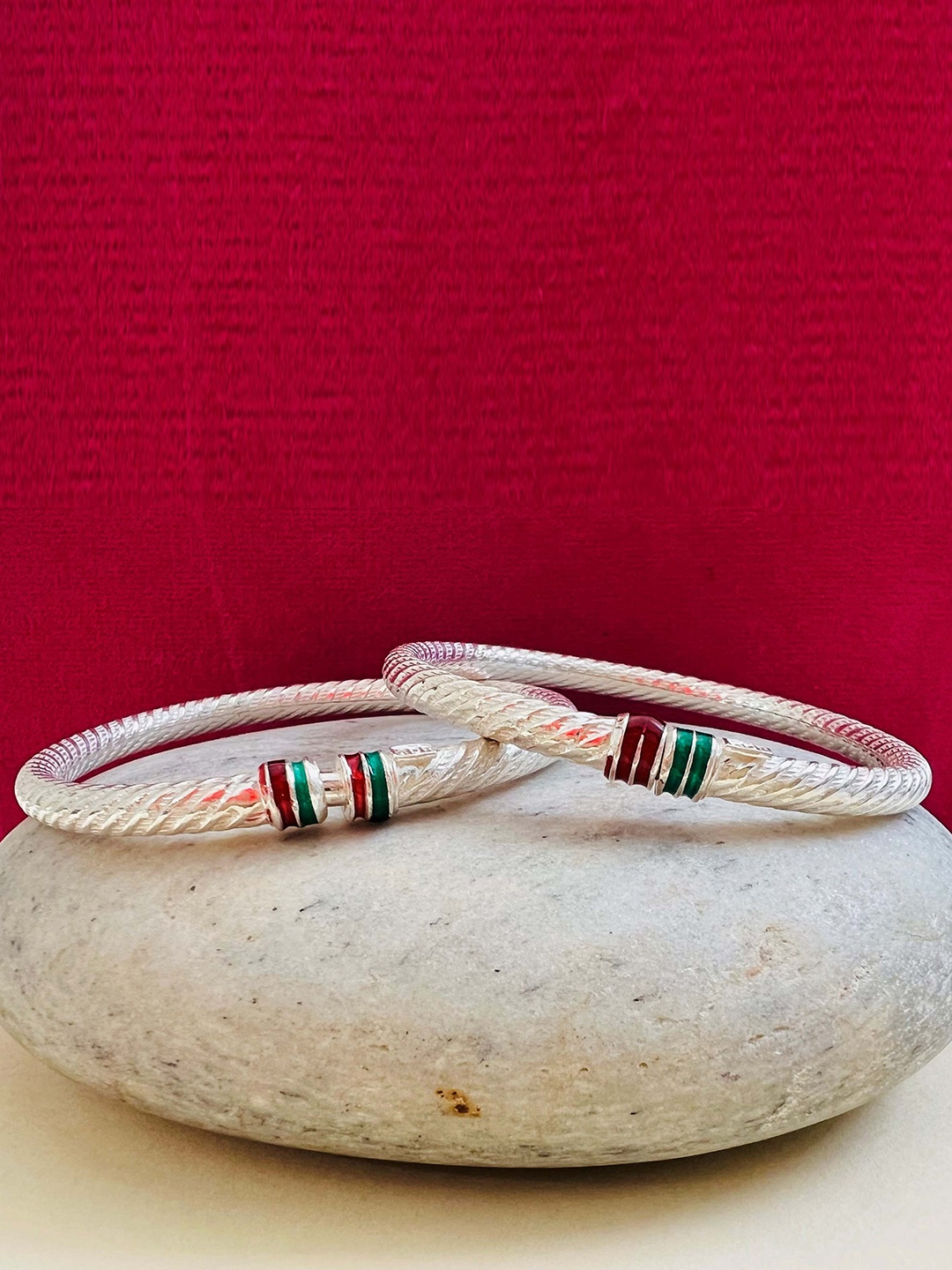 

Arte Jewels Kids Set Of 2 Silver-Plated Bangles