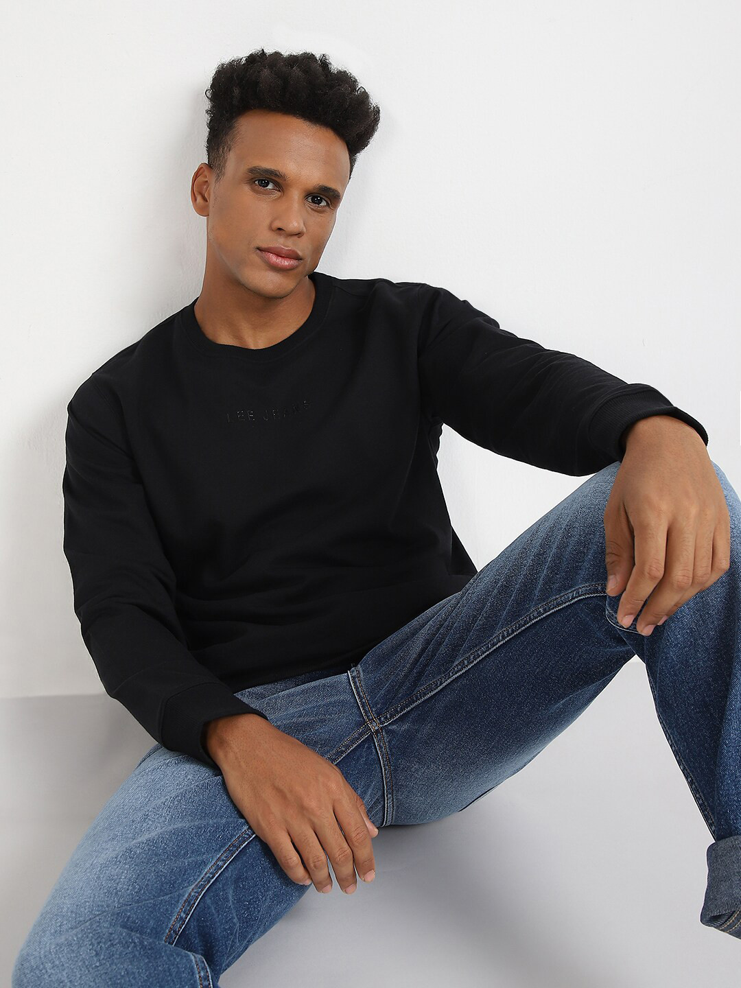 

Lee Round Neck Cotton Sweatshirt, Black