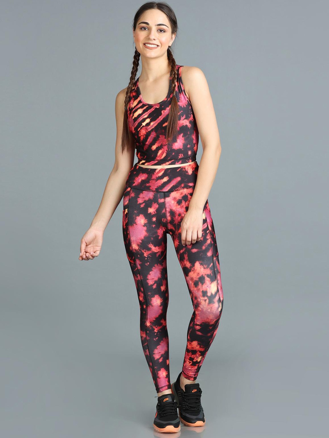 

The Dance Bible Printed Padded Sports Top & Activewear Leggings Co-Ords, Maroon