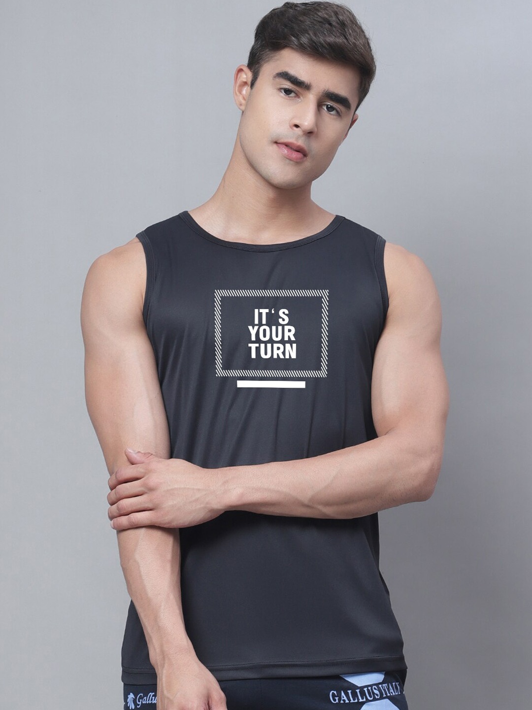 

Friskers Printed Dry Fit Gym Vest, Charcoal