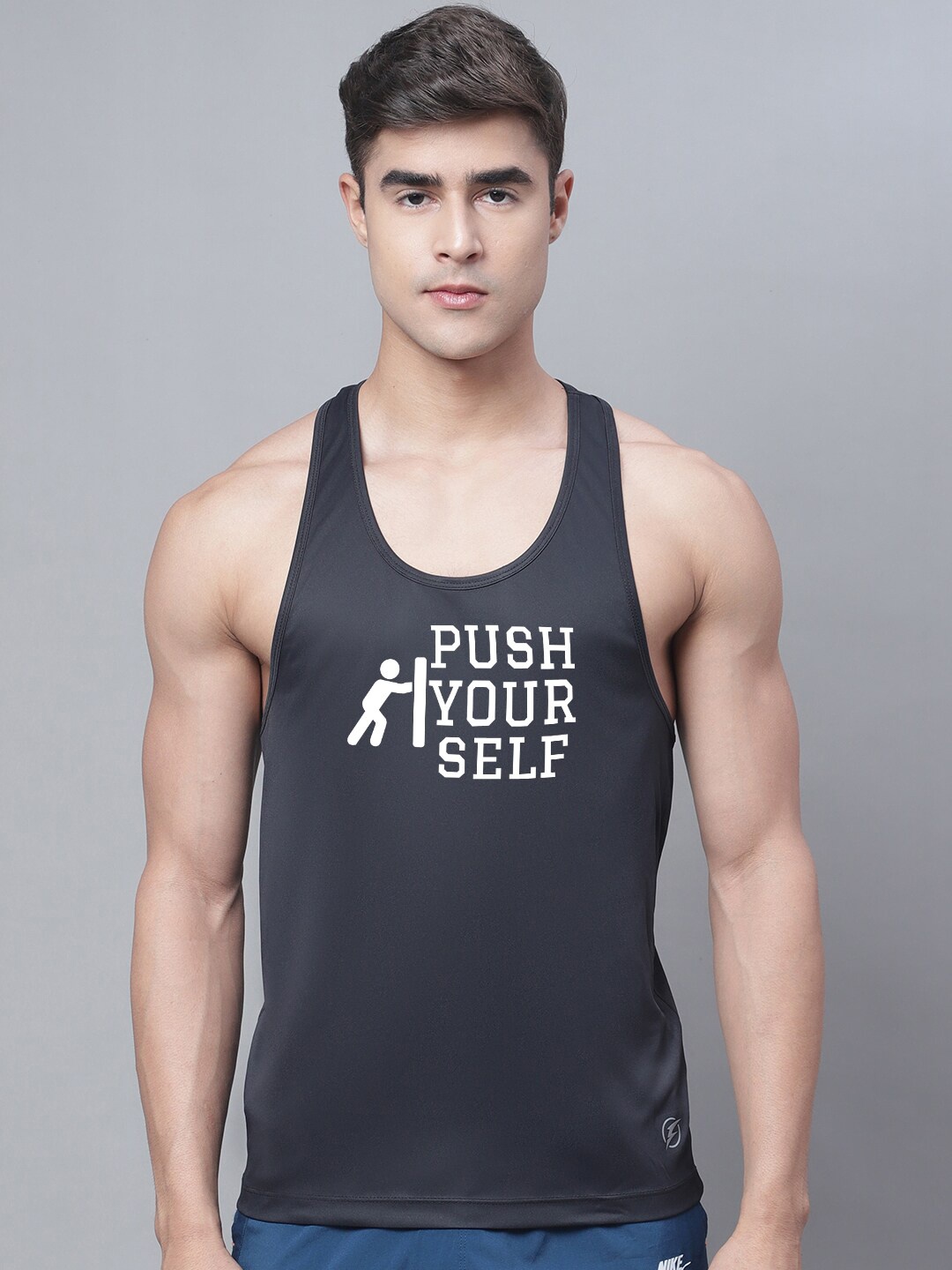 

Friskers Printed Dry Fit Gym Vest, Charcoal