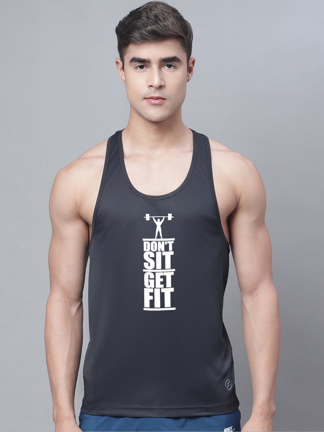 

Friskers Printed Dry Fit Gym Vest, Black