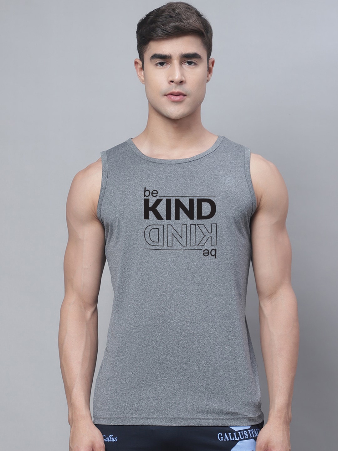 

Friskers Printed Dry Fit Gym Vest, Grey