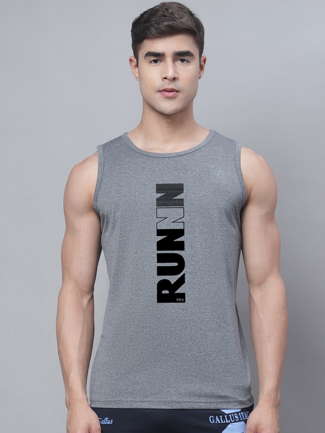 

Friskers Printed Dry Fit Gym Vest, Grey