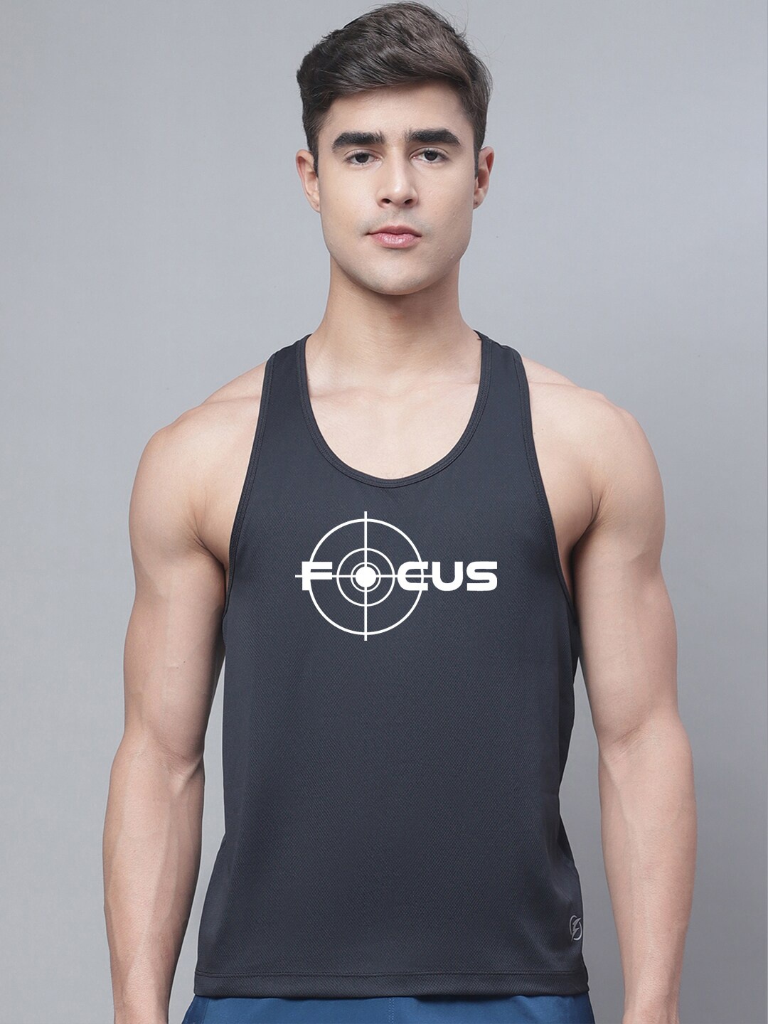 

Friskers Printed Dry Fit Gym Vests, Black