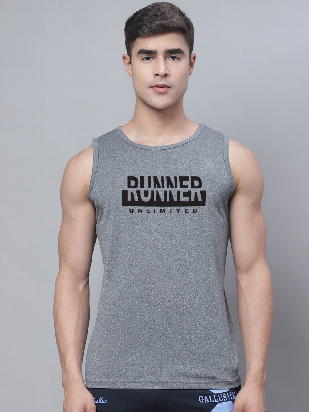 

Friskers Printed Dry Fit Gym Vest, Grey