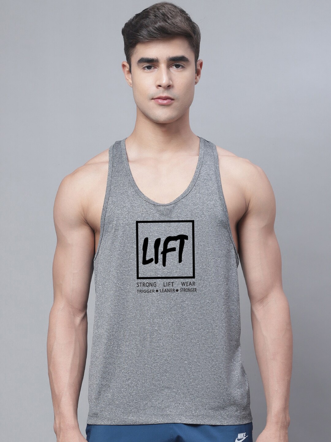 

Friskers Printed Dry Fit Gym Vests, Grey