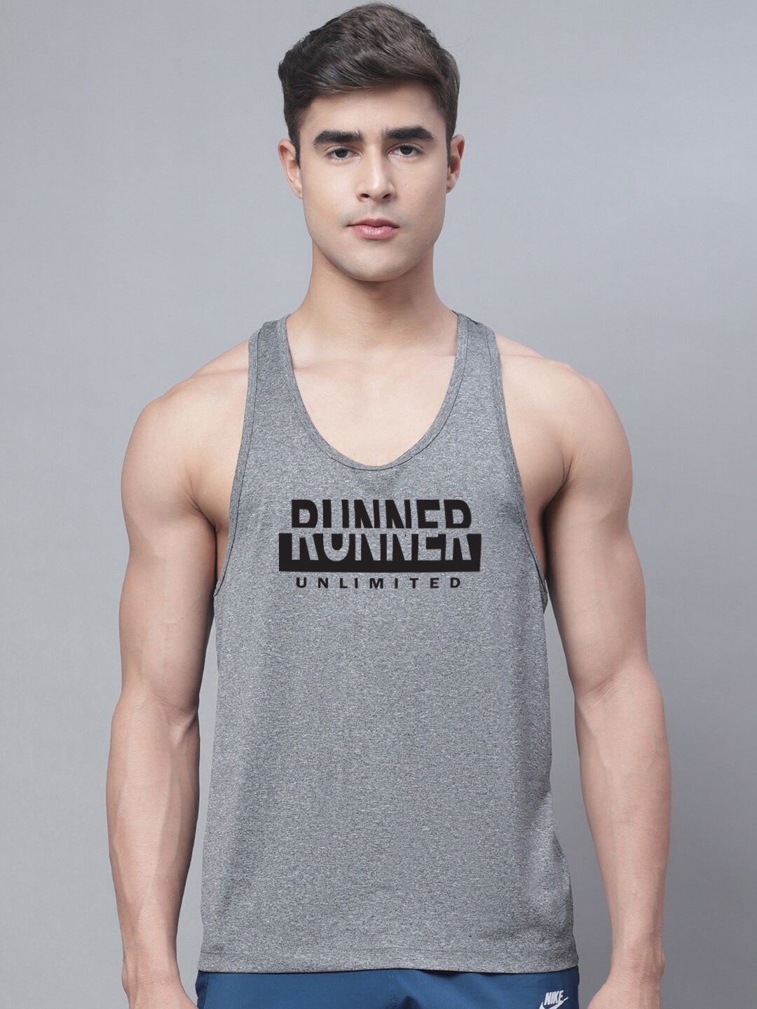 

Friskers Printed Dry Fit Gym Vest, Grey