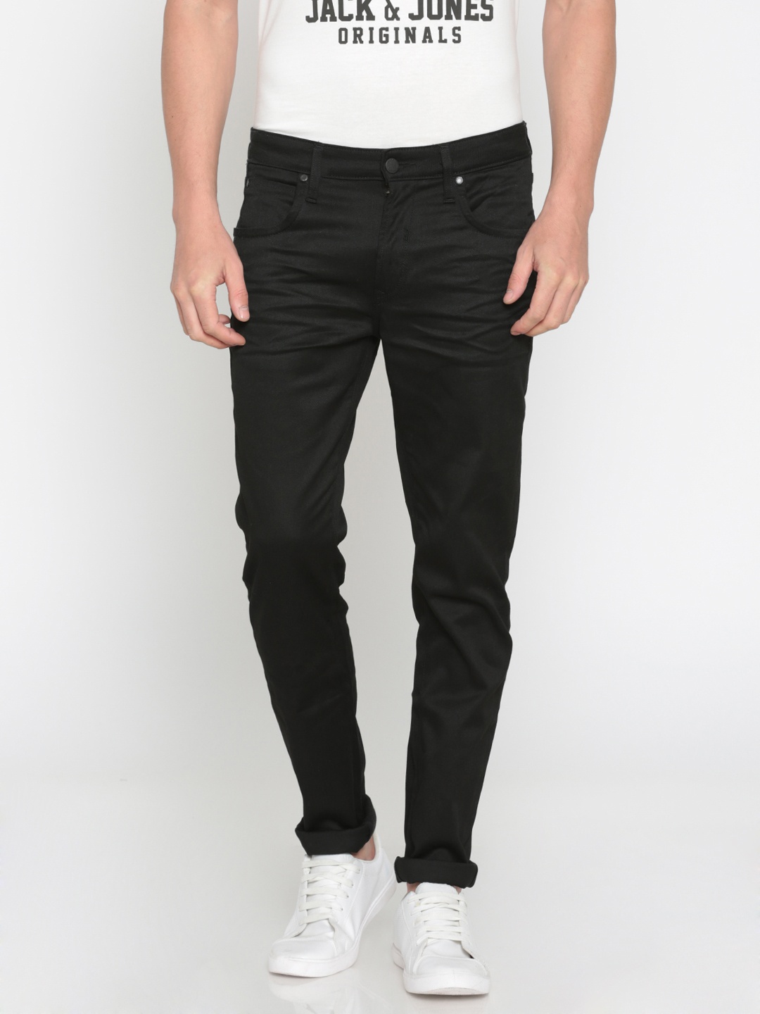 

Jack & Jones Men Black Ben Skinny Fit Low-Rise Clean Look Stretchable Jeans