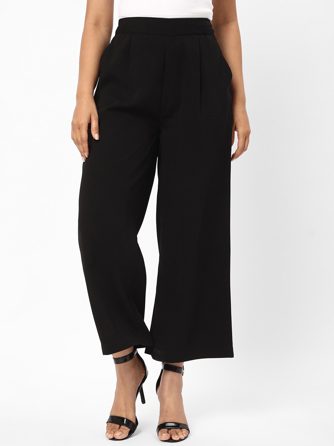 

R&B Women Mid Rise Parallel Trousers, Black