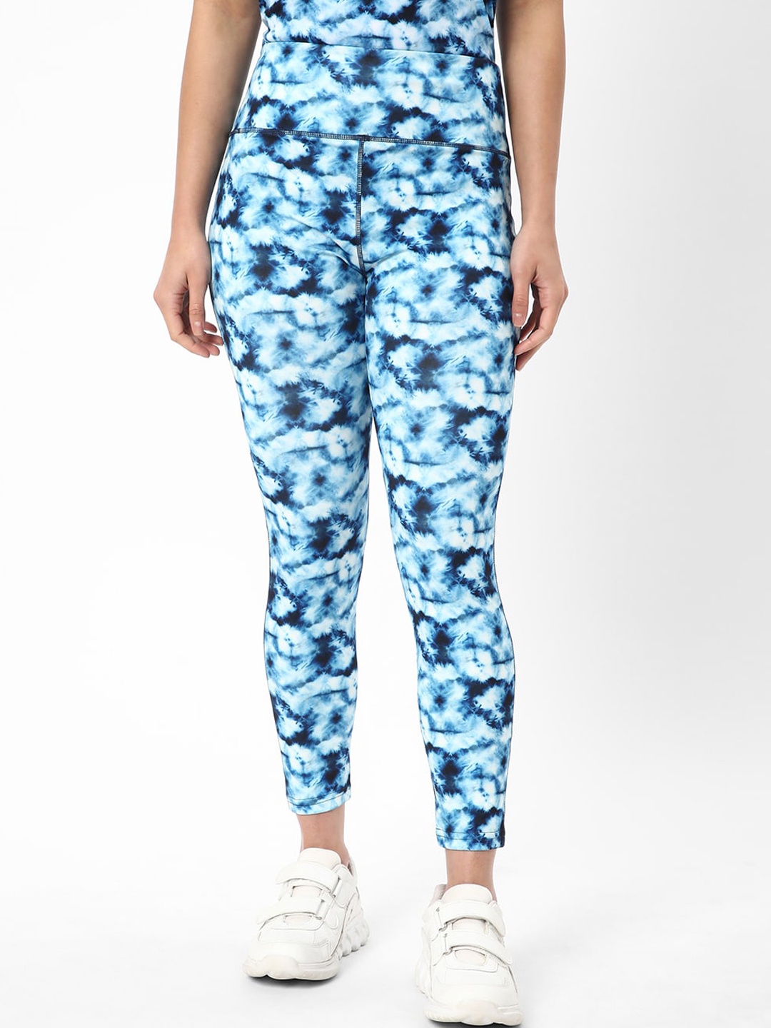 

R&B Women Abstract Printed Regular Trousers, Blue