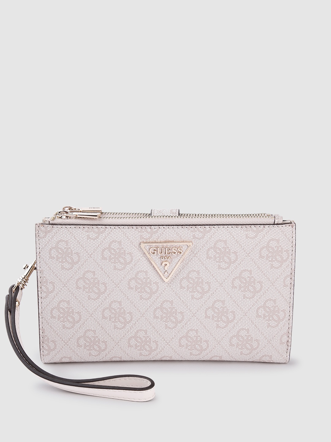 

GUESS Brand Logo Printed Two Fold Wallet, Grey