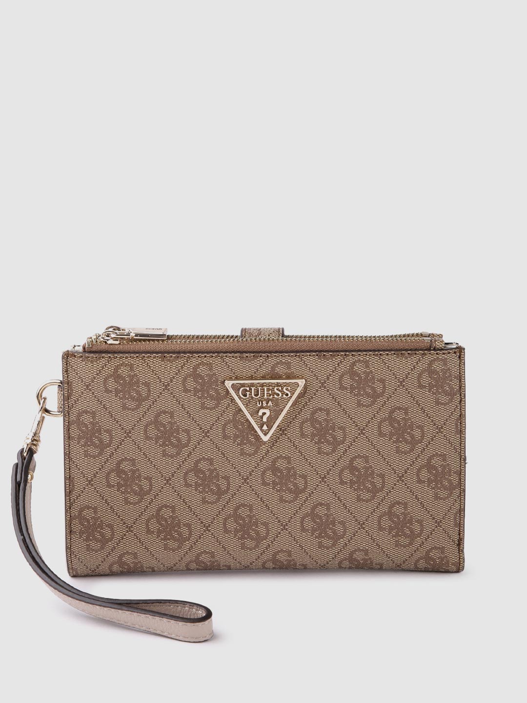 

GUESS Women Brand Logo Printed Two Fold Wallet, Brown