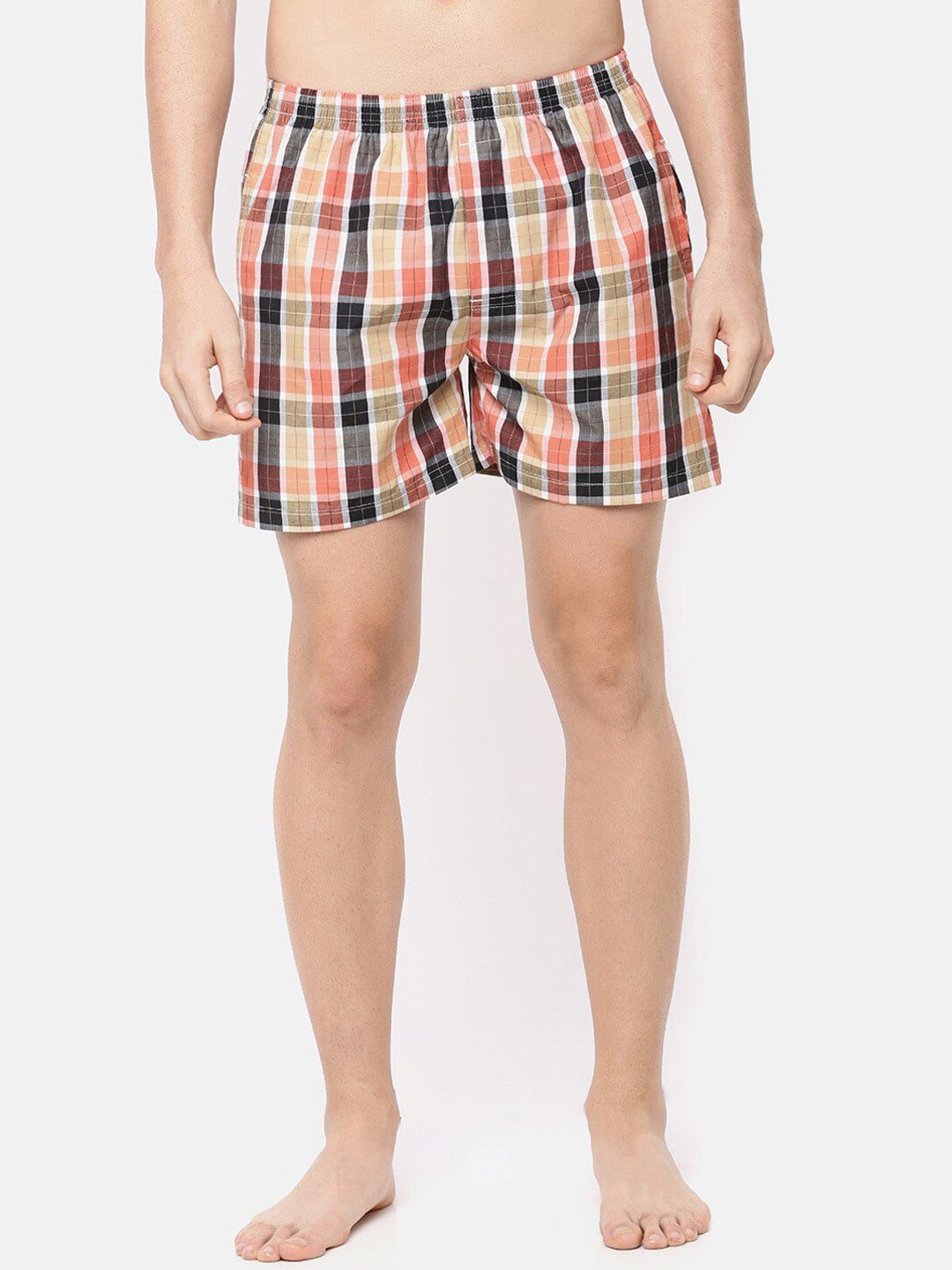 

Cross Court Checked Pure Cotton Boxers CCBX106R2, Brown