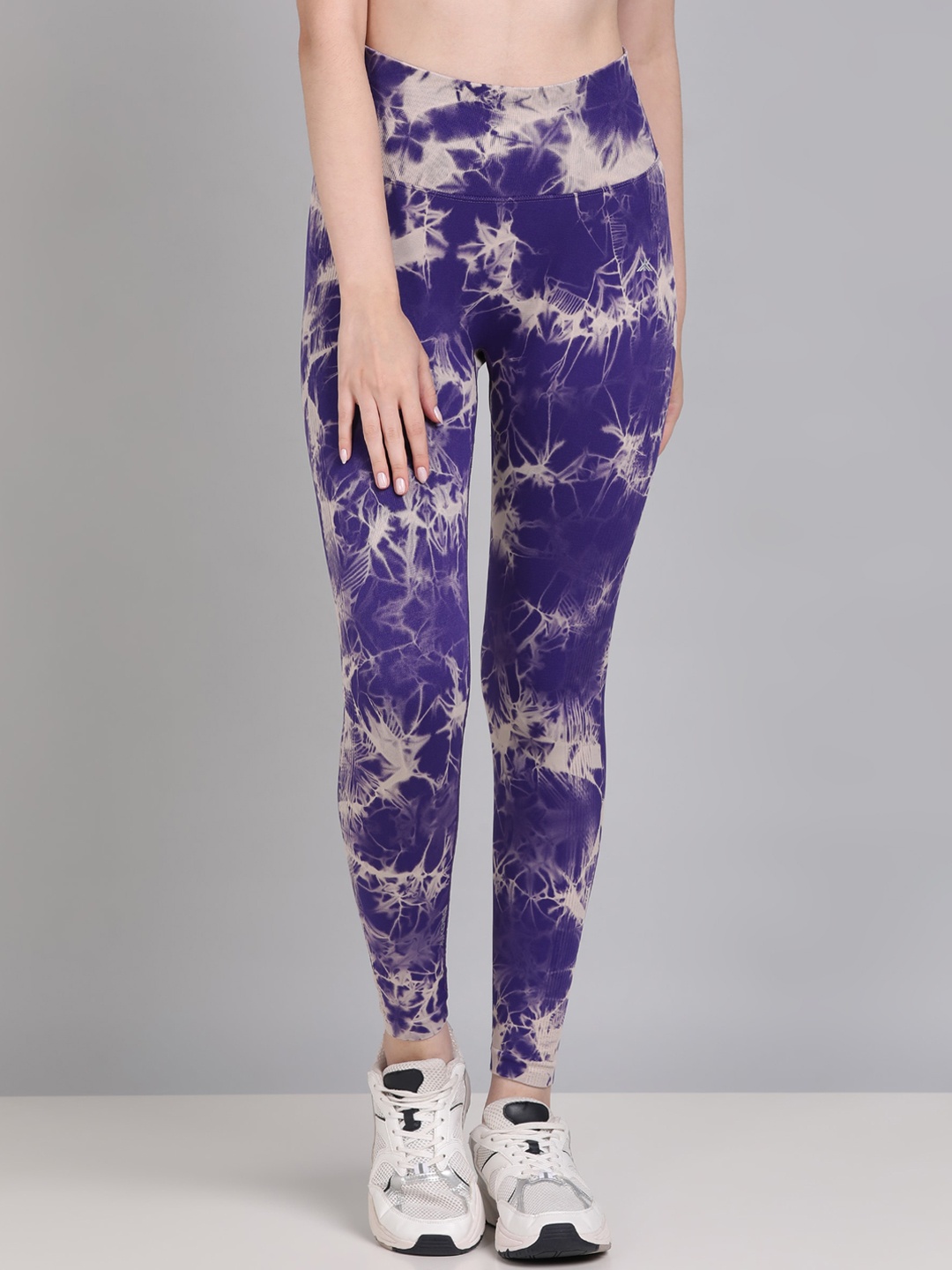 

KOBO Abstract Printed Seamless Rapid Dry Gym Tights, Purple