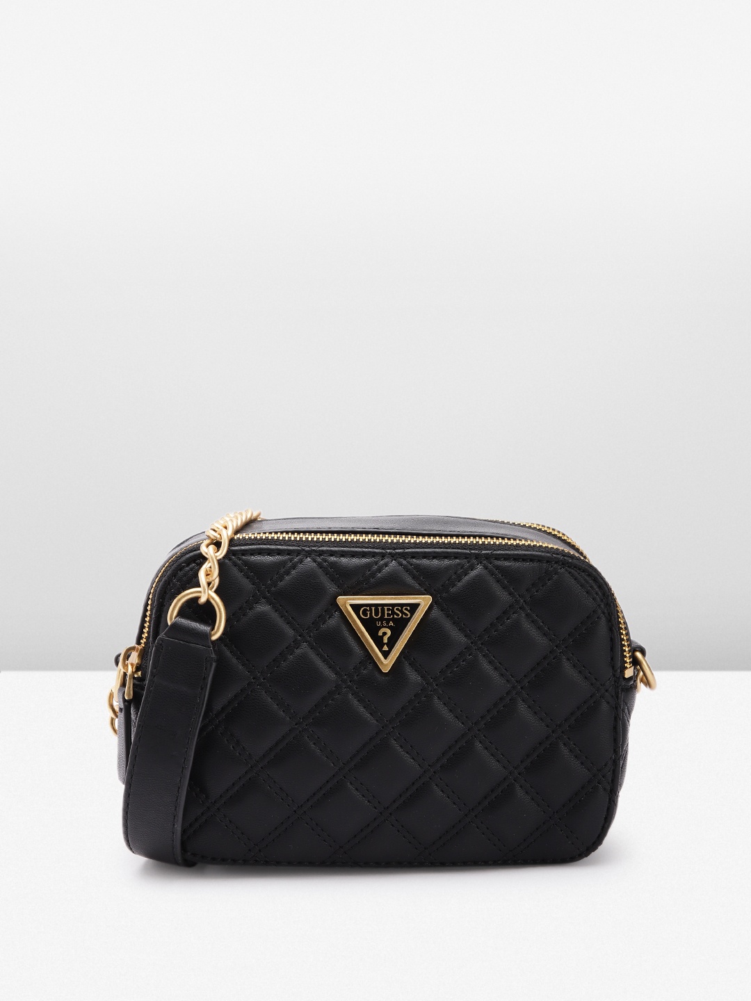 

GUESS Structured Sling Bag with Quilted Detail, Black