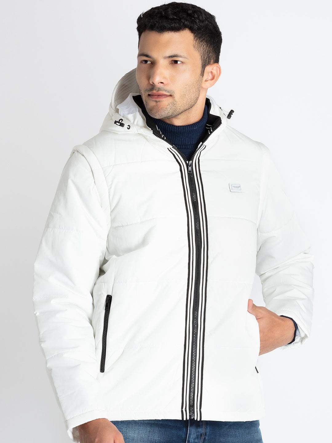 

Status Quo Detachable Hooded Padded Jacket, White