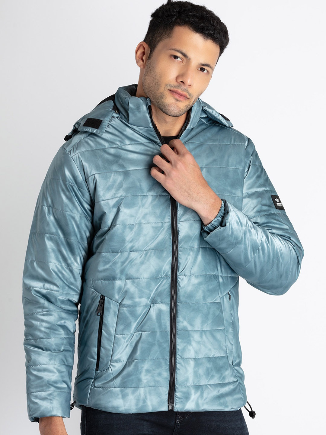 

Status Quo Hooded Puffer Jacket, Blue