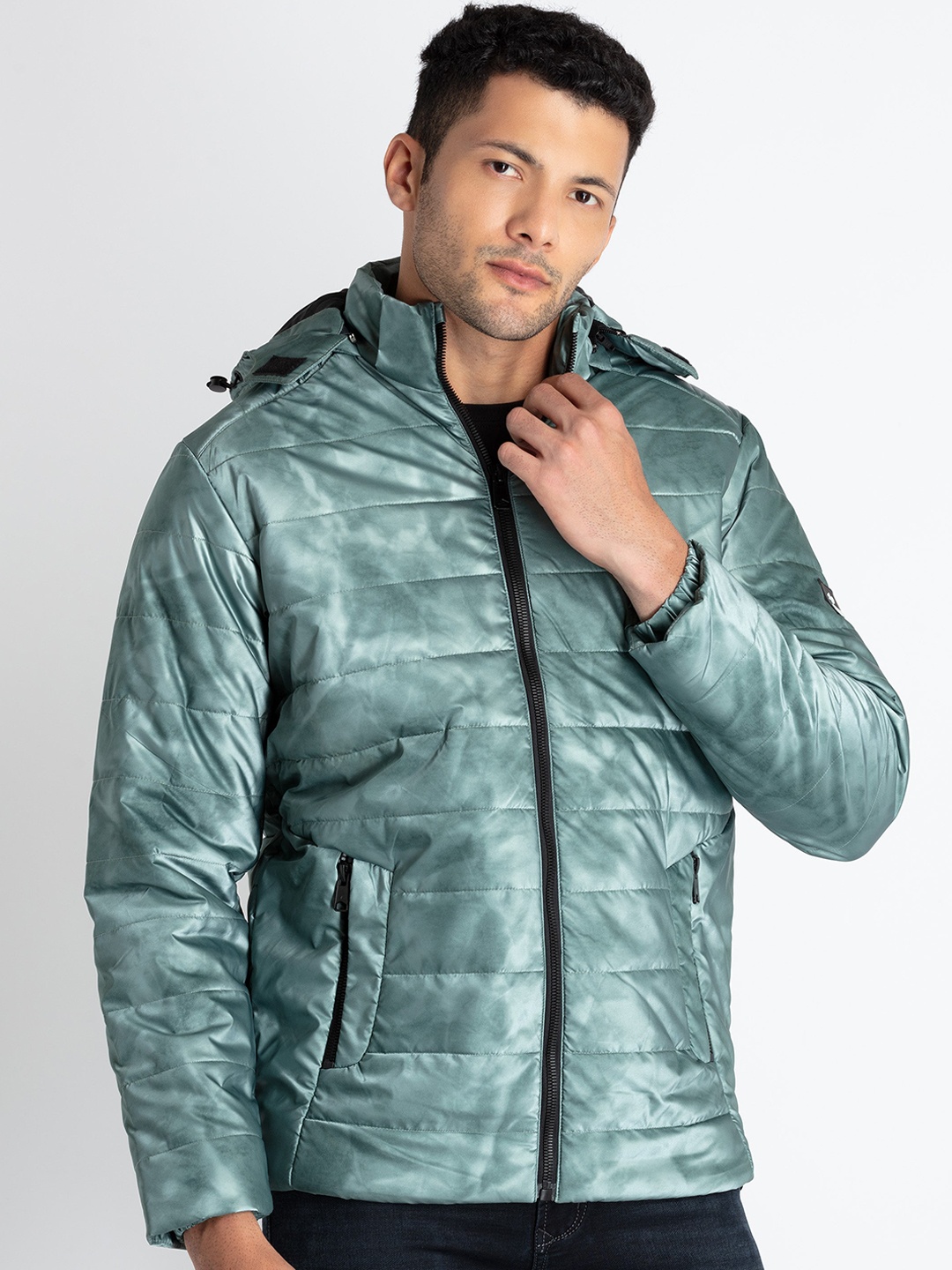 

Status Quo Hooded Puffer Jacket, Green