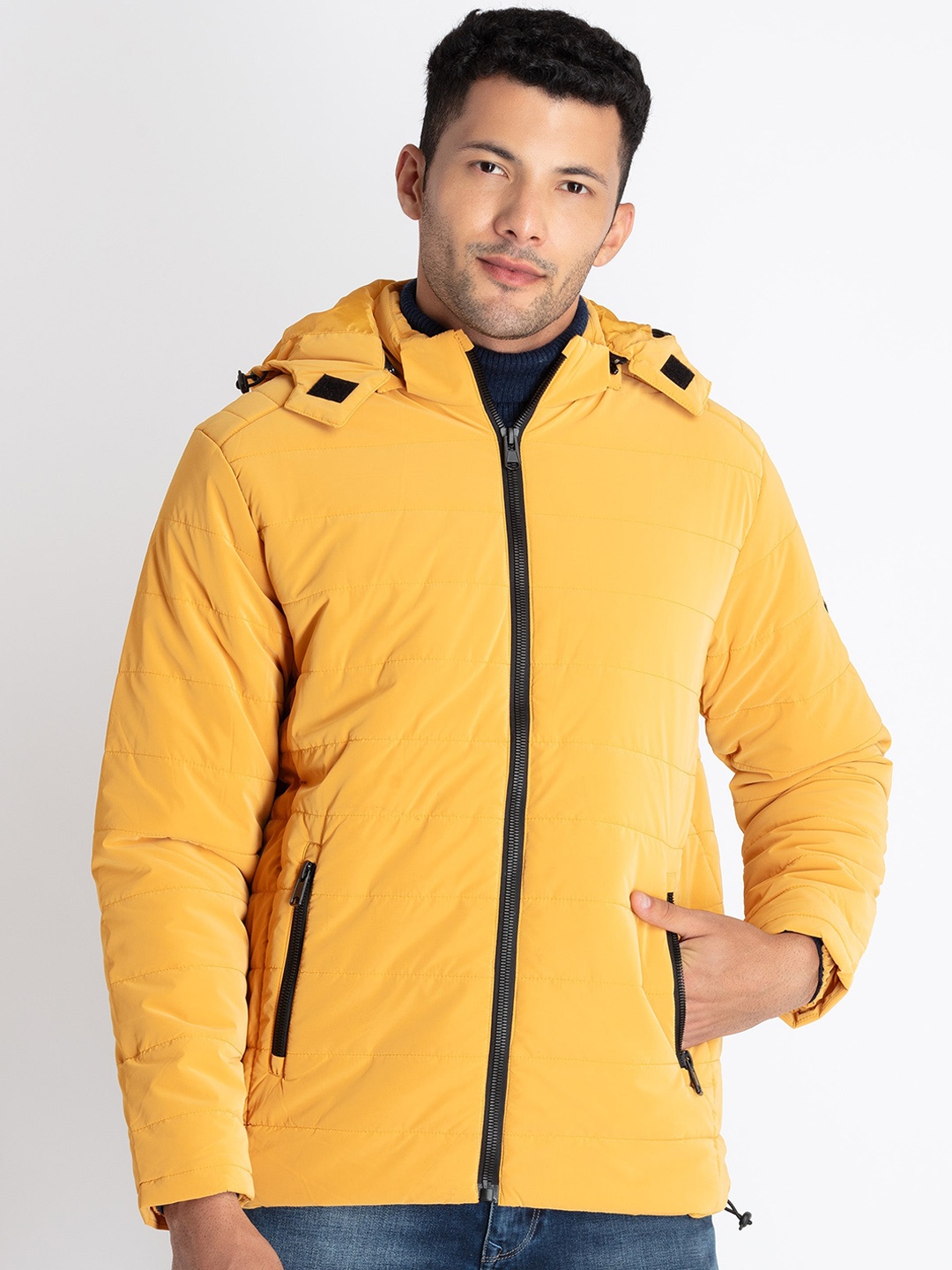 

Status Quo Padded Jacket With Detachable Hood, Gold