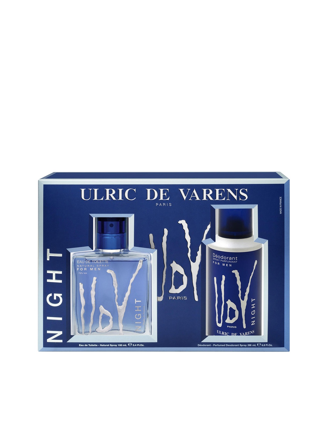 

ULRIC DE VARENS Men Night Set Eau de Toilette & Deodorant (100ml + 200ml), Blue