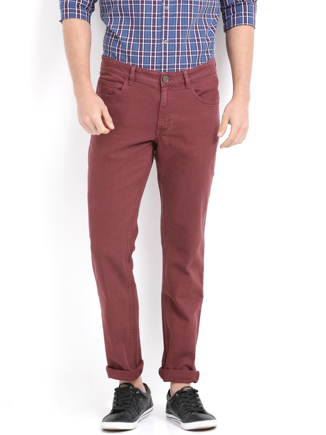 

Crocodile Men Maroon Regular Fit Solid Chinos