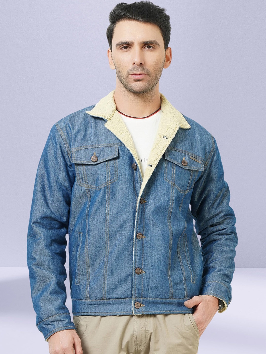 

NUEVOSDAMAS Washed Denim Jacket, Blue