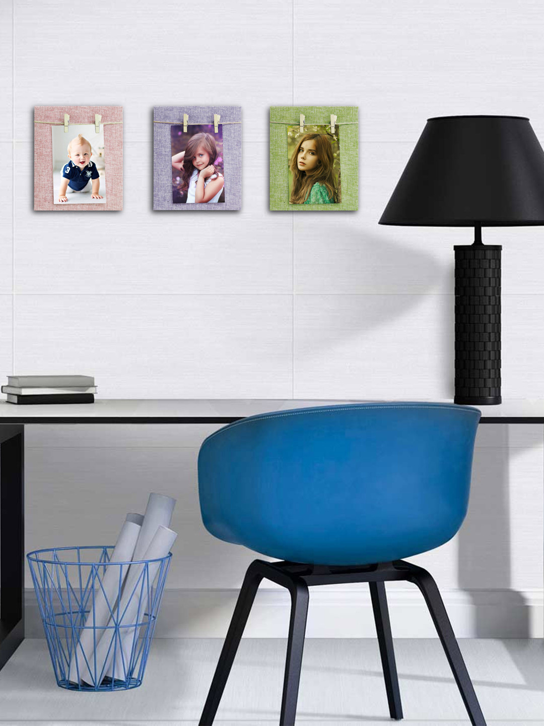 

Story@home Set of 3 Pink, Purple & Green Wooden Photo Frames