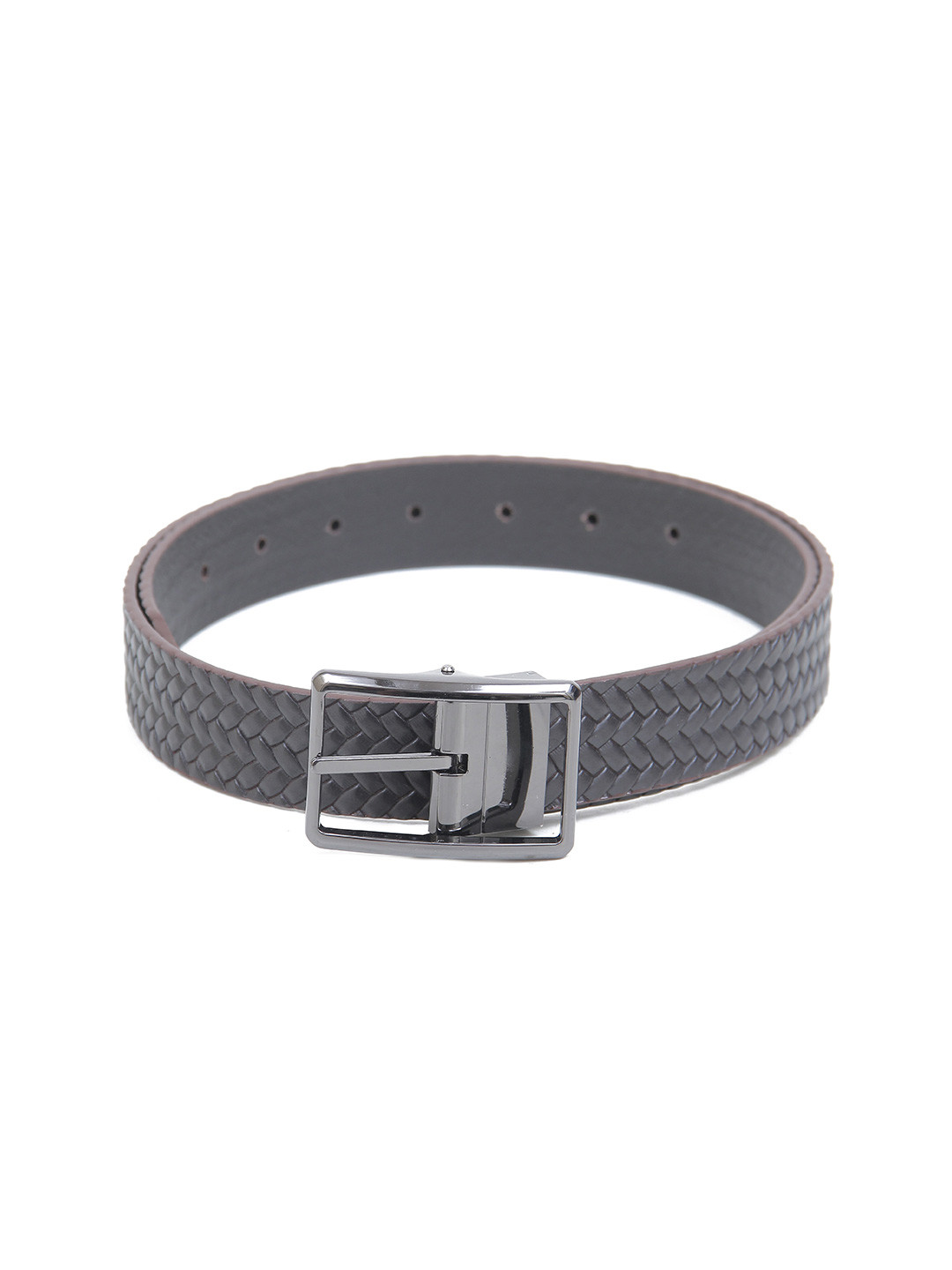 

Calvadoss Men Textured Leather Belt, Brown