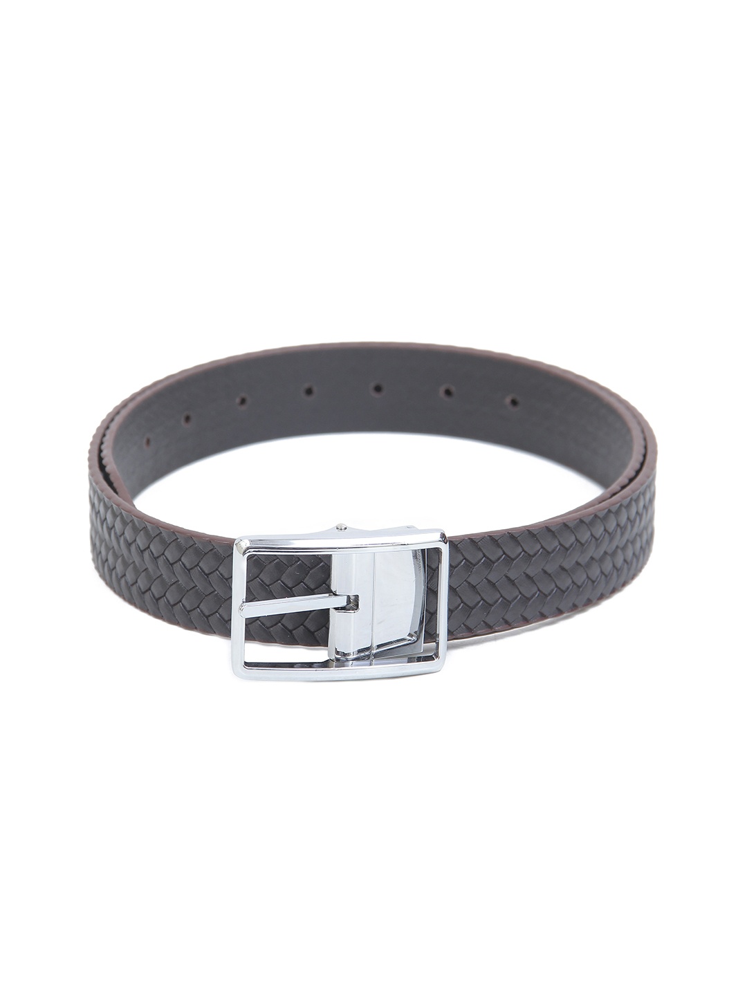 

Calvadoss Men Textured Leather Belt, Brown