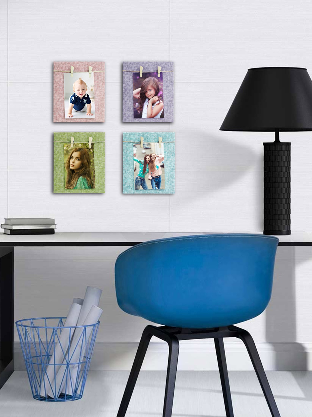 

Story@home Set of 4 Multicoloured Wooden Photo Frames, Multi