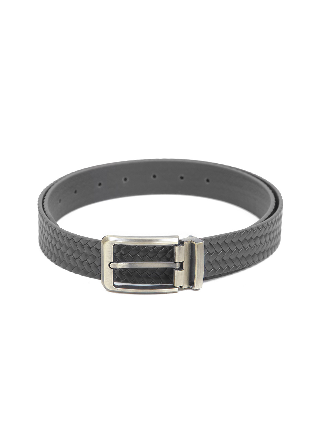 

Calvadoss Men Textured Leather Belt, Black