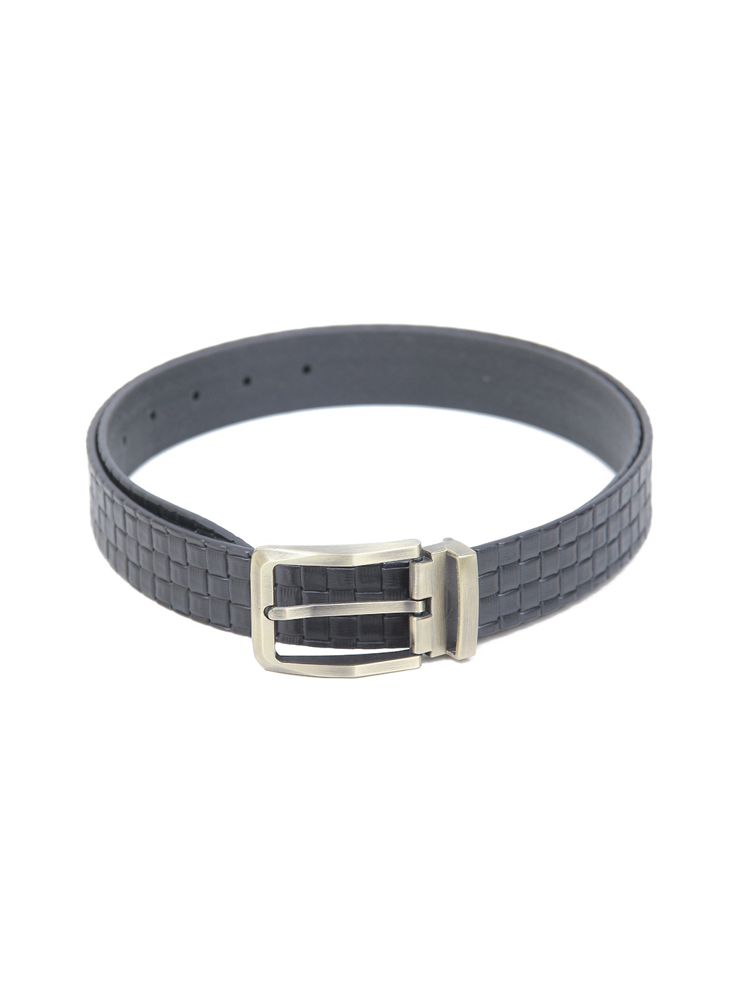 

Calvadoss Men Black Textured Leather Belt