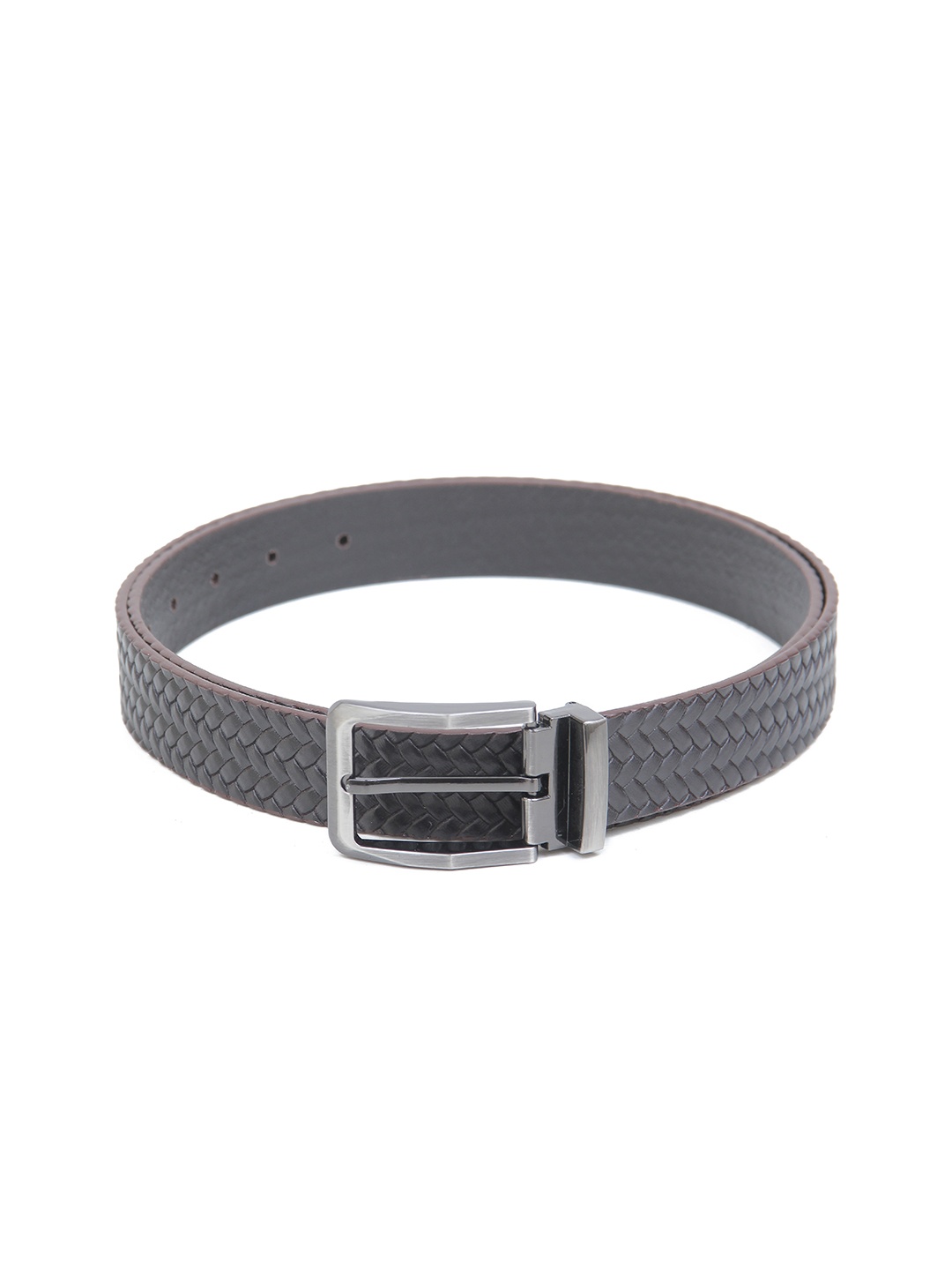 

Calvadoss Men Textured Leather Belt, Brown