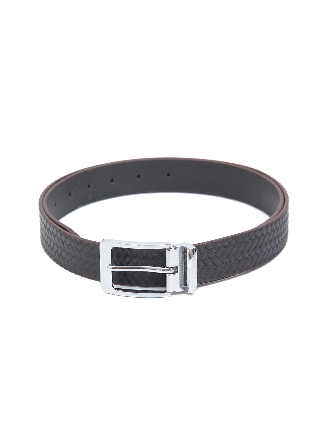 

Calvadoss Men Textured Leather Belt, Brown