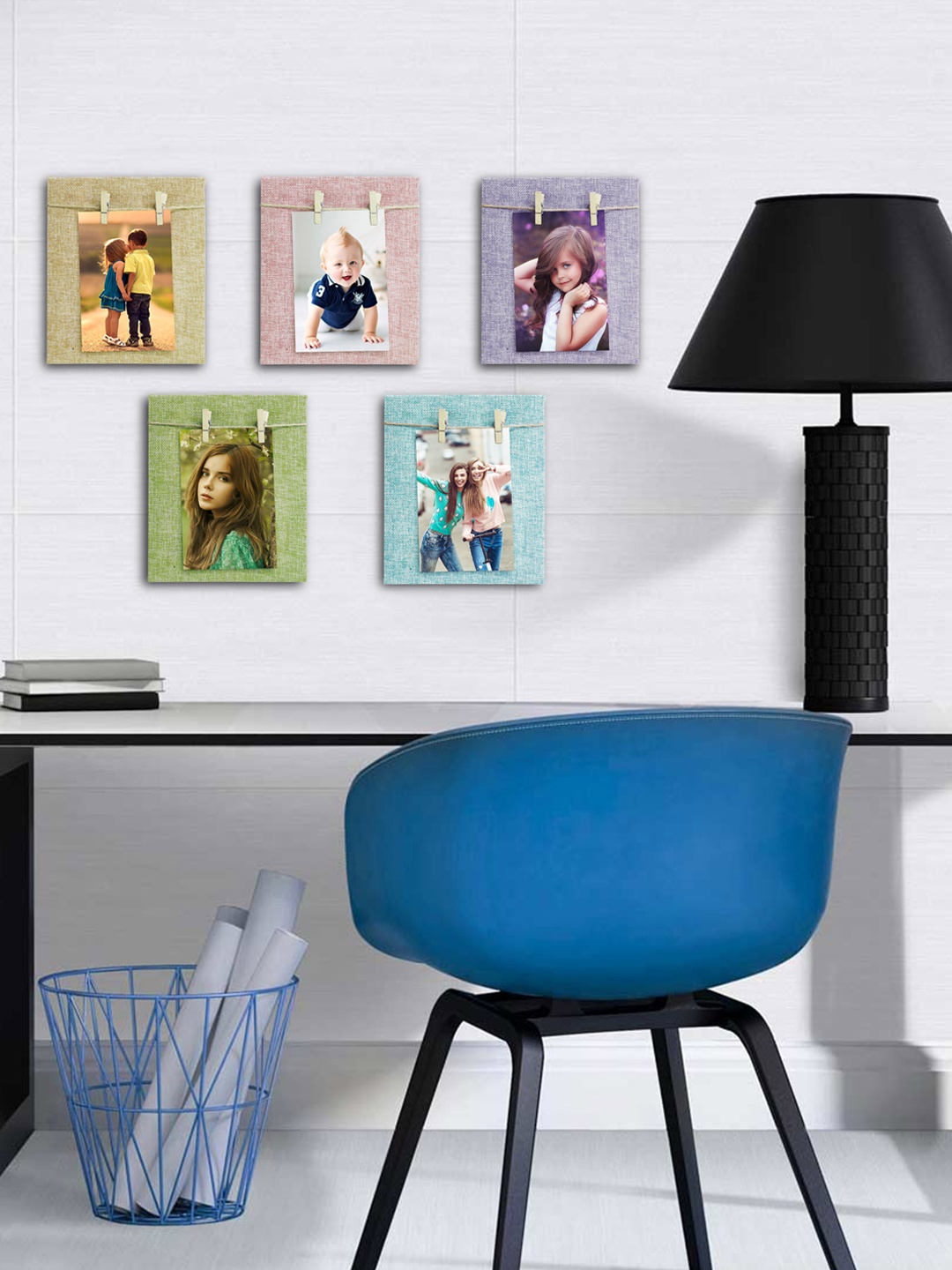 

Story@Home Set of 5 Multicoloured Wall Mount Photo Frames, Multi