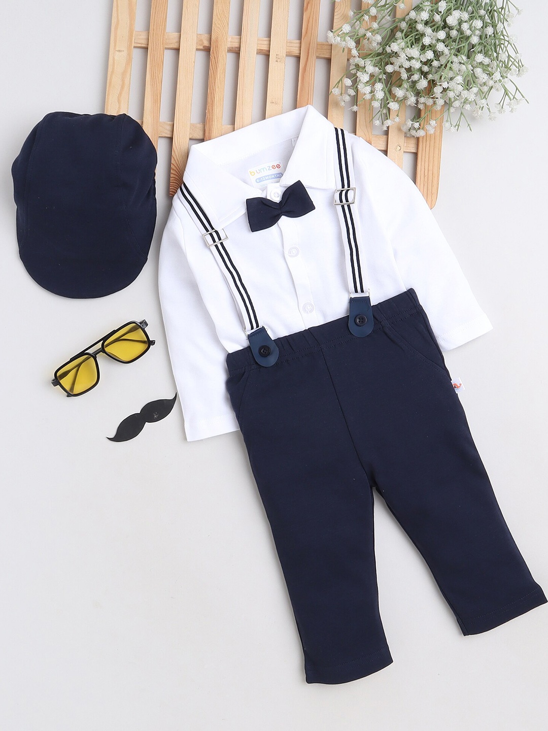 

BUMZEE Boys Shirt With Trousers, Navy blue