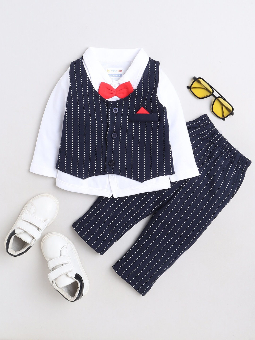 

BUMZEE Boys Shirt With Trousers, Navy blue
