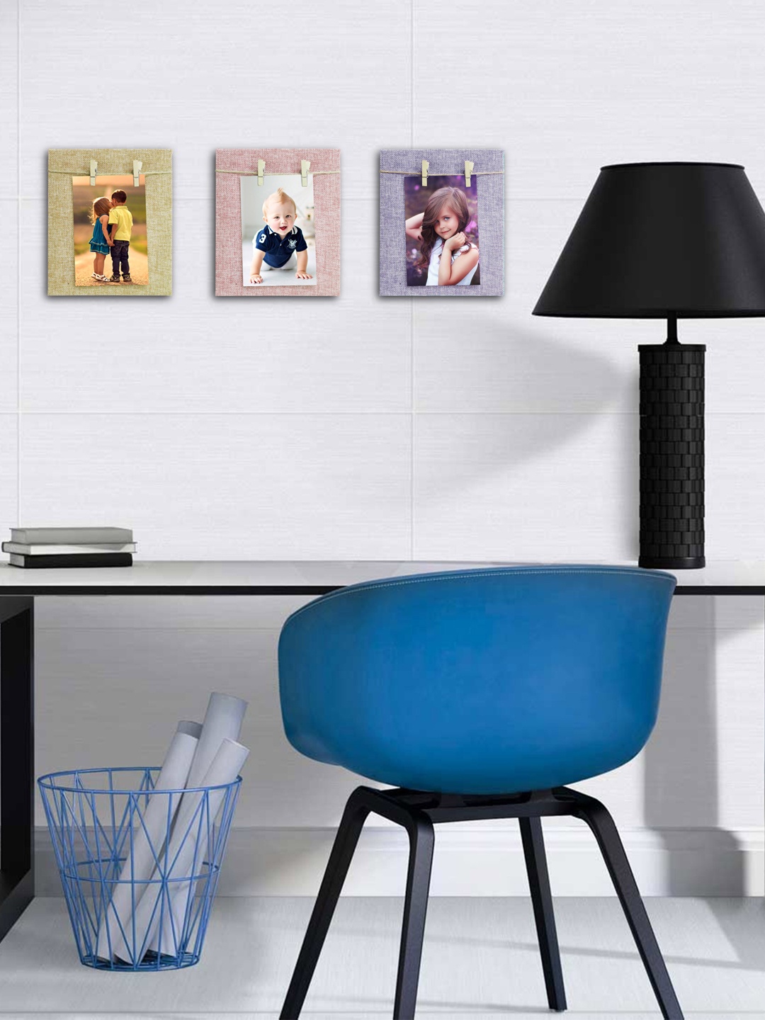 

Story@Home Set of 3 Multicoloured Wall Mount Photo Frames, Beige