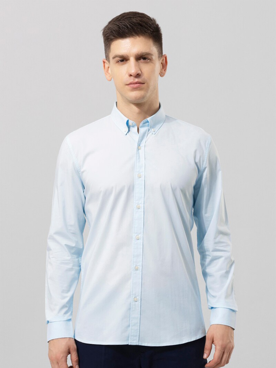 

Snitch Classic Slim Fit Opaque Casual Shirt, Blue