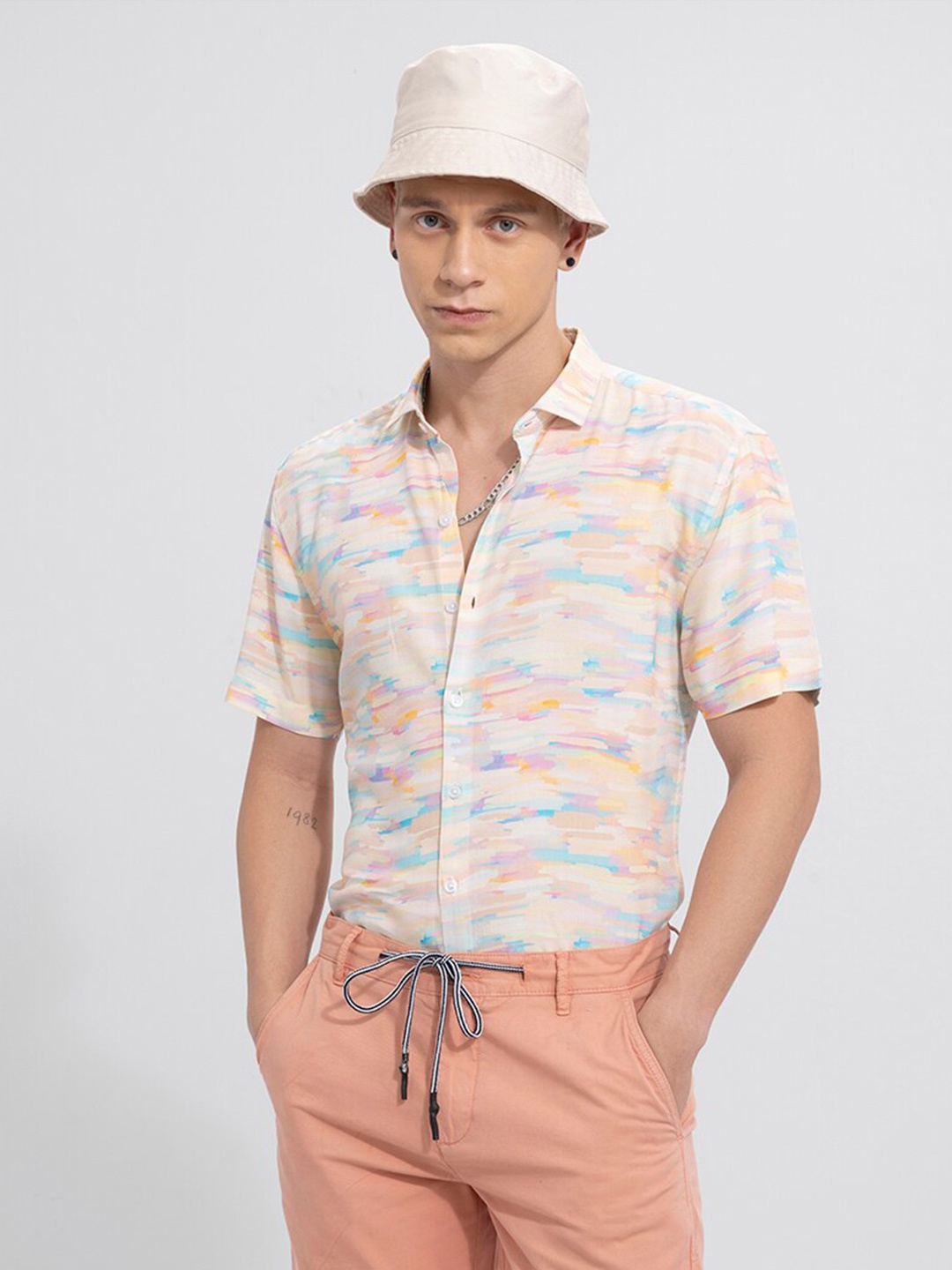 

Snitch Classic Slim Fit Opaque Checked Cotton Casual Shirt, Multi