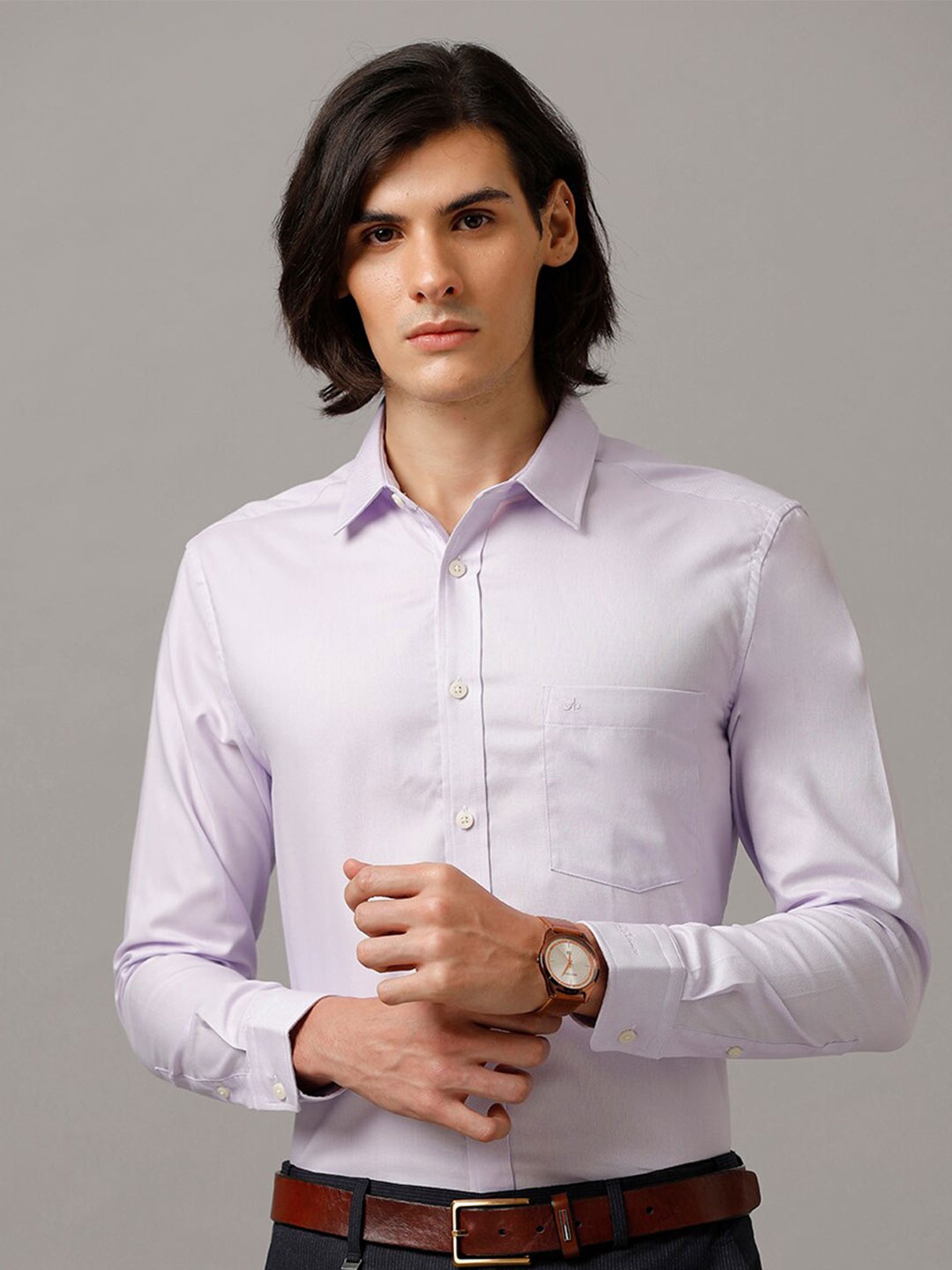 

Aldeno Comfort Spread Collar Cotton Casual Shirt, Lavender