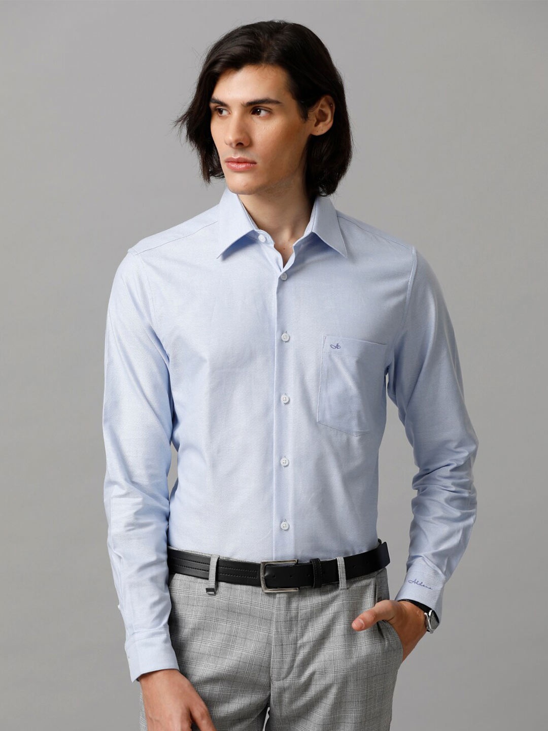 Aldeno Comfort Spread Collar Cotton Casual Shirt, Blue