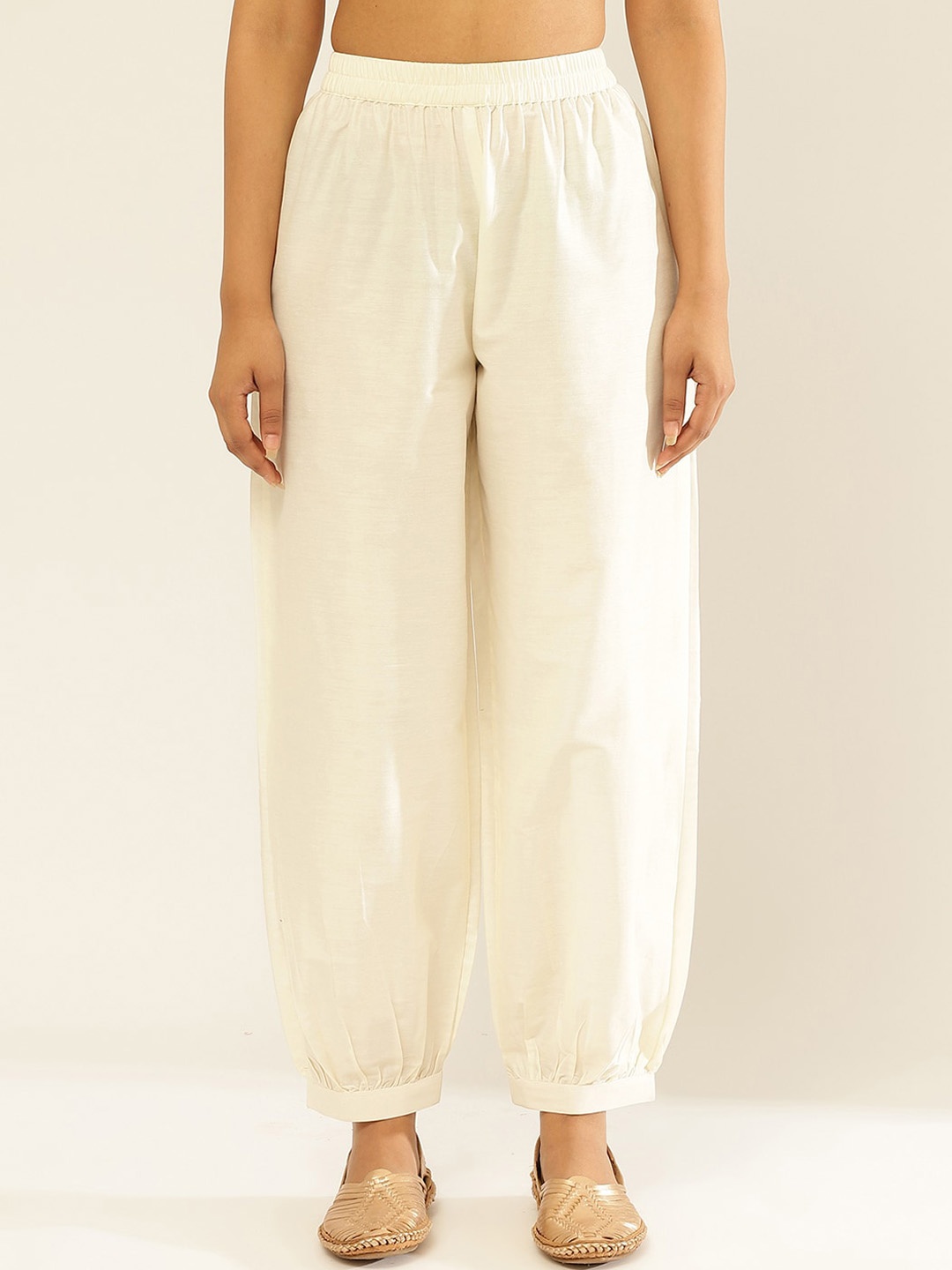 

Abhishti Women Mid Rise Trousers, White